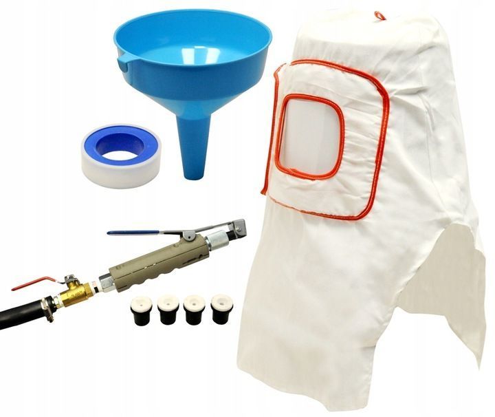 Piaskarka Syfonowa Warsztatowa 38L Mobilna + Dysze + Maska Zestaw