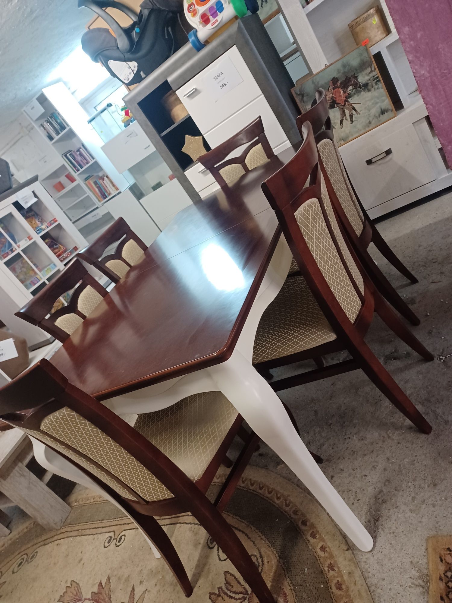 Piękny zestaw Ludwikowski styl stół z 6 krzeseł