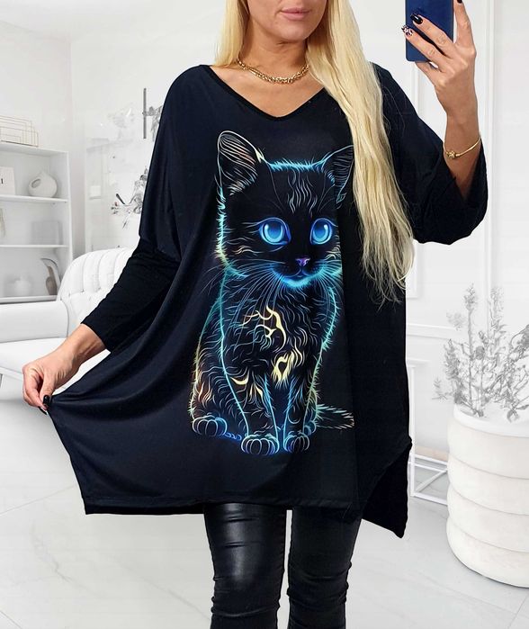 Tunika Damska Kotek Rozmiar Uniwersalny  (46-54)*Butik*