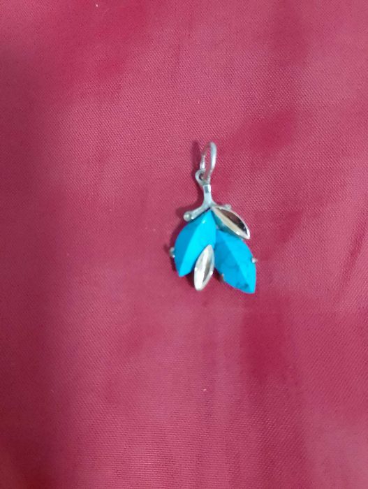 Кулон золото та срібло з бірюзою