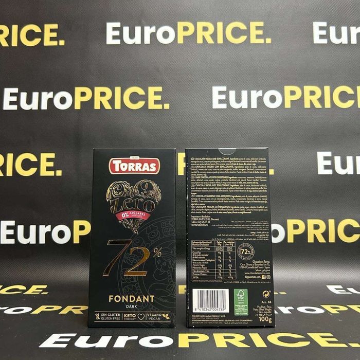 Шоколад Torras Zero / Торрас Зеро Вид: 72% 100г.