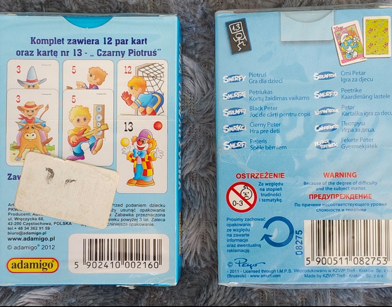 2 zestawy do gry Czarny Piotruś