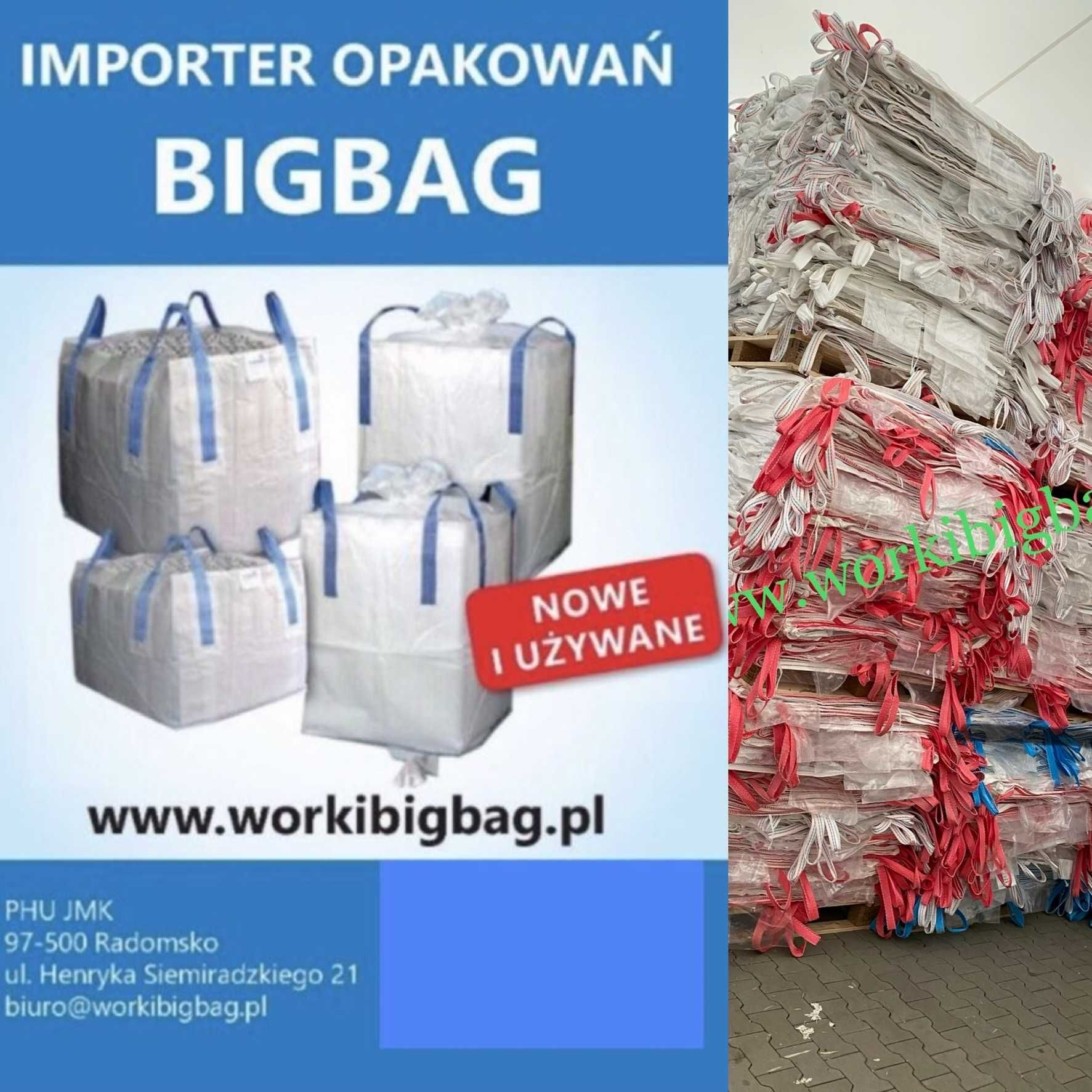 Worki Big Bag Bagi na Gruz Piasek Zboze Pelet BIGBAG 1000KG wysyłka 24