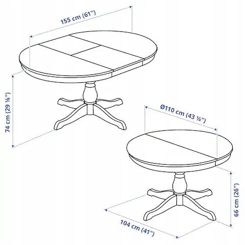 Stół okragly IKEA Ingatorp rozkladany