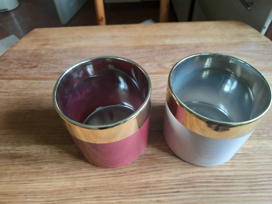 Ceramiczna osłonka na doniczkę walec , cena za szt. średnica 13 cm