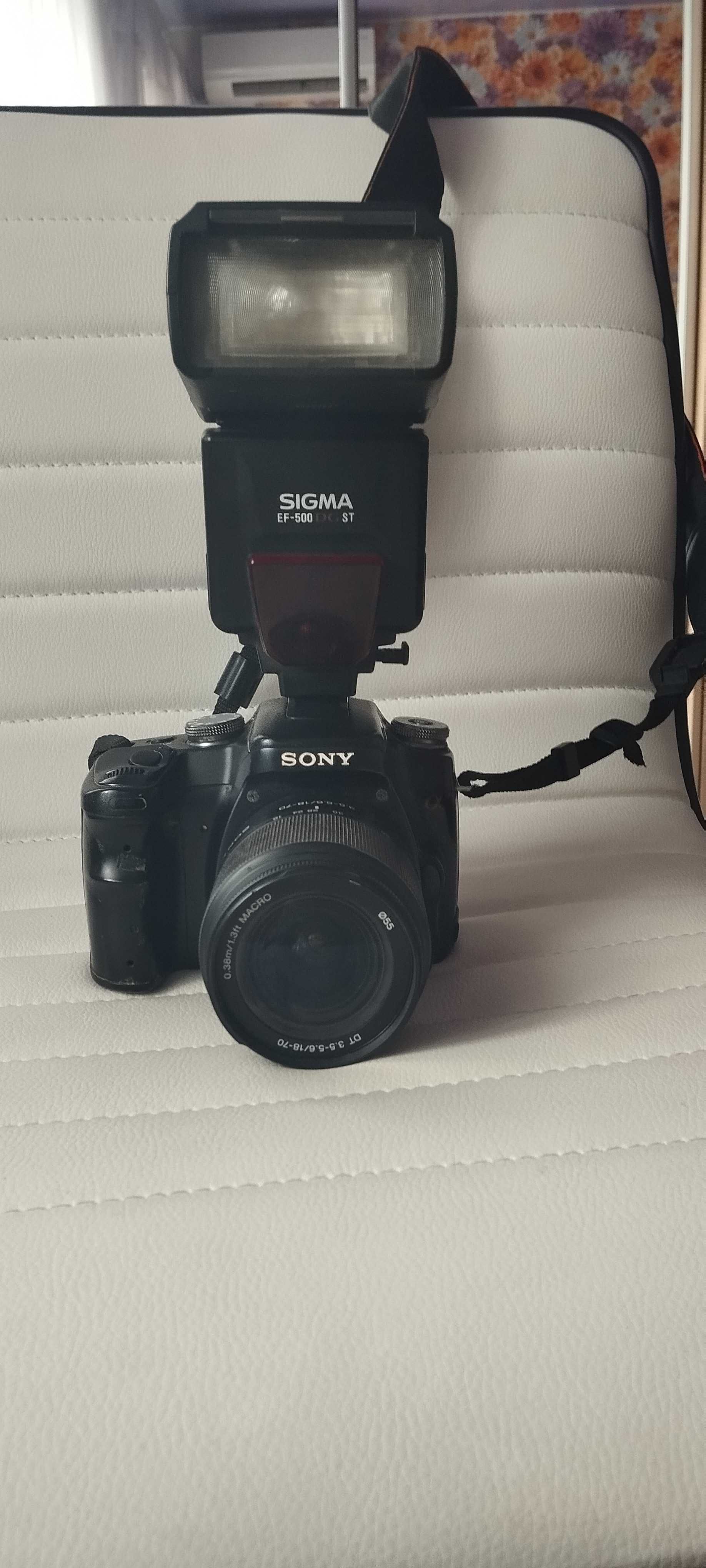 Продам фотоаппарат Sony A100+фотовспышка