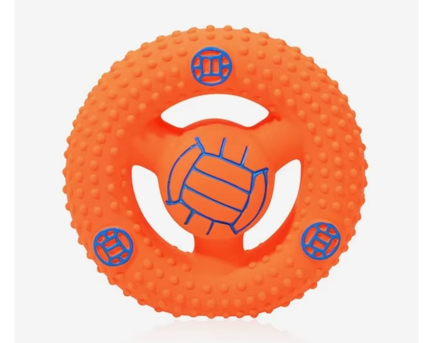 Zestaw 2 szt lateksowe frisbee dla psa pomarańczowe niebieskie piszczy