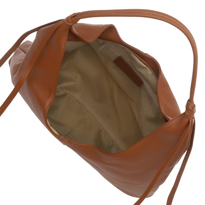 VERA PELLE torebka damska skórzana worek na ramię V665 j.niebieska