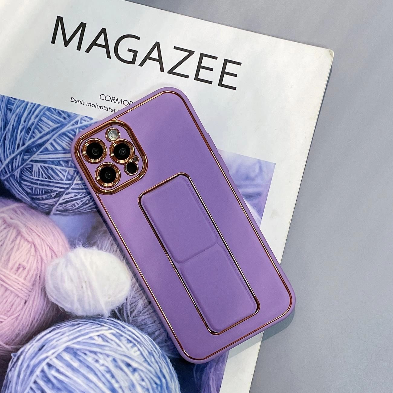 New Kickstand Case Etui Do Iphone 13 Pro Max Z Podstawką Fioletowy