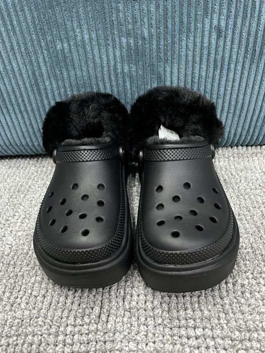 Klapki damskie Crocs Stomp Lined Clog r. 36-37 d. 6 NOWE Czarne