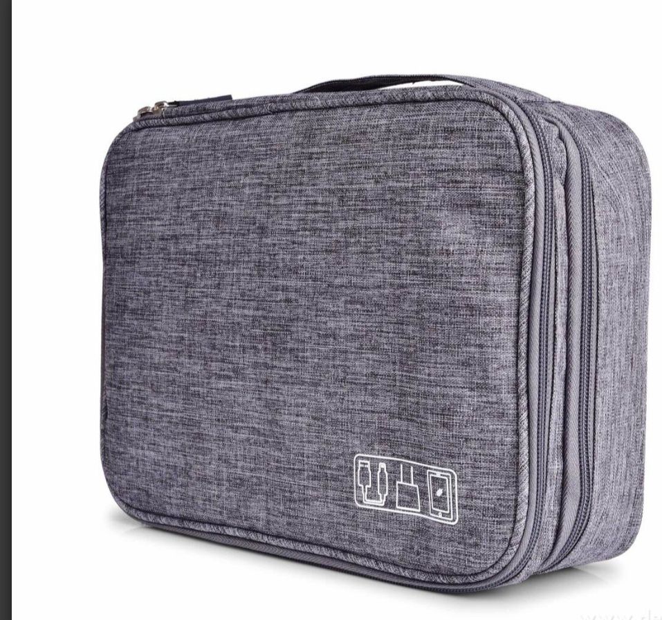 Dwupiętrowe etui organizer na kable i elektronikę