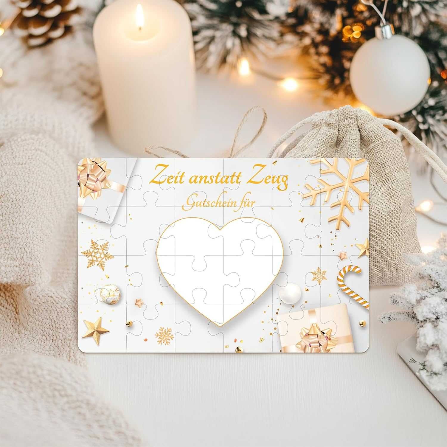 Puzzle Z Serduszkiem 30 Elementów + Woreczek - Niekompletne