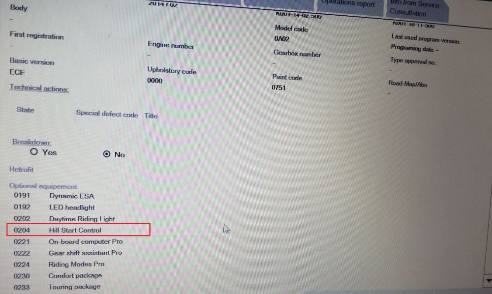 Ativação Hill Start Control BMW R1200 GS GSA R RS K50 K51 K53 K54