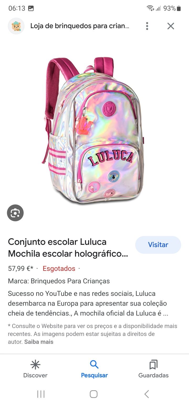 Mochila holográfica luluca