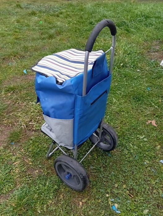 Wózek na zakupy z dużymi kołami (dorabiane)