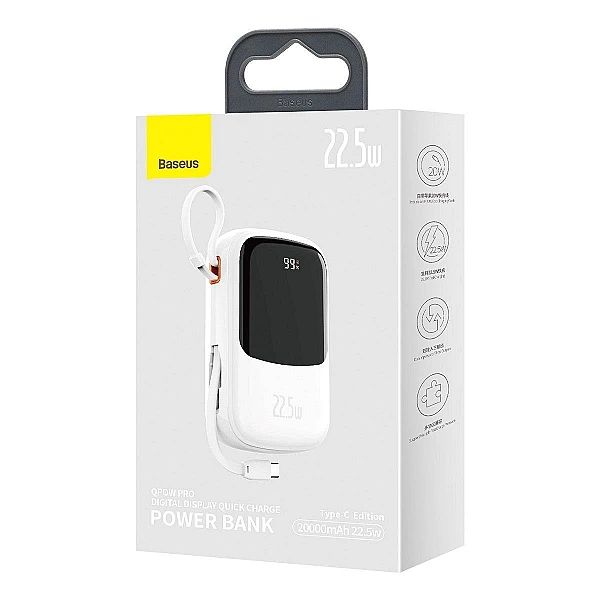 Baseus Qpow Digital Display powerbank z szybkim ładowaniem 20000mAh 22