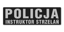 Emblemat POLICJA INSTRUKTOR STRZELAŃ odblaskowy na rzepie 13 x 5 cm