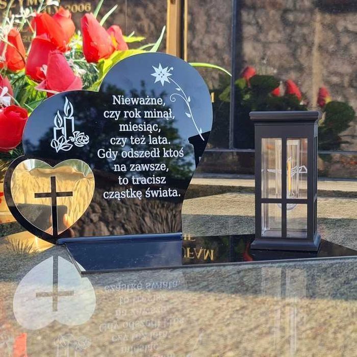 Solarny znicz led statuetka na cmentarz grób duża