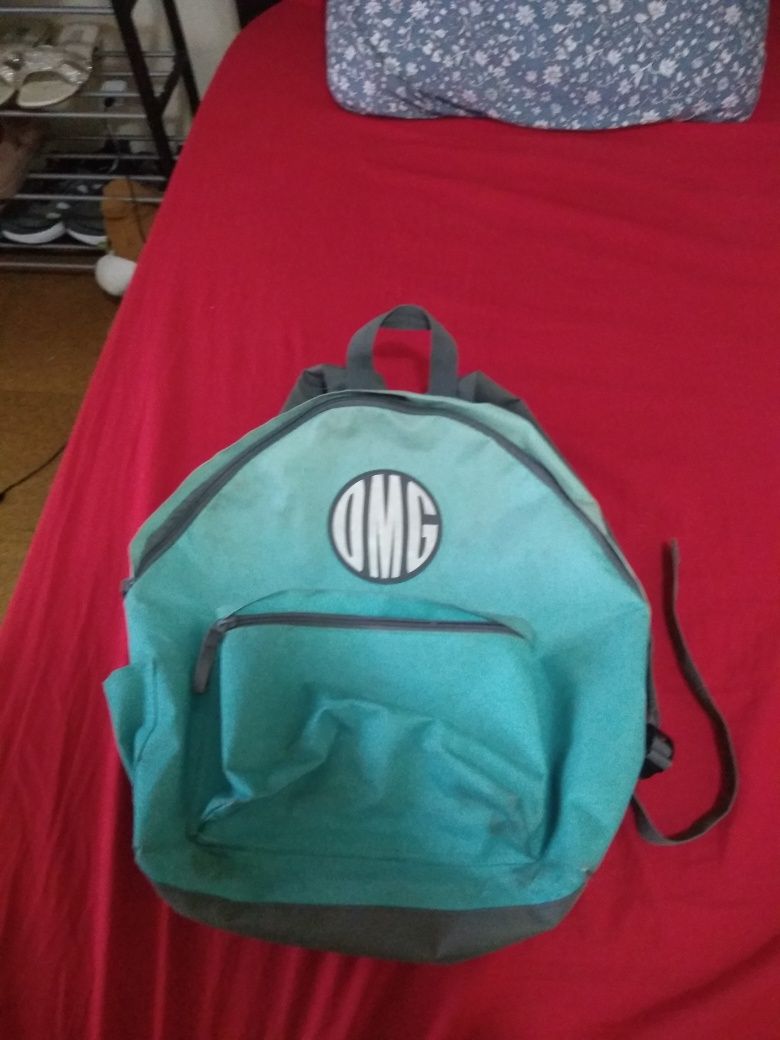 Mochila de escola azul mar