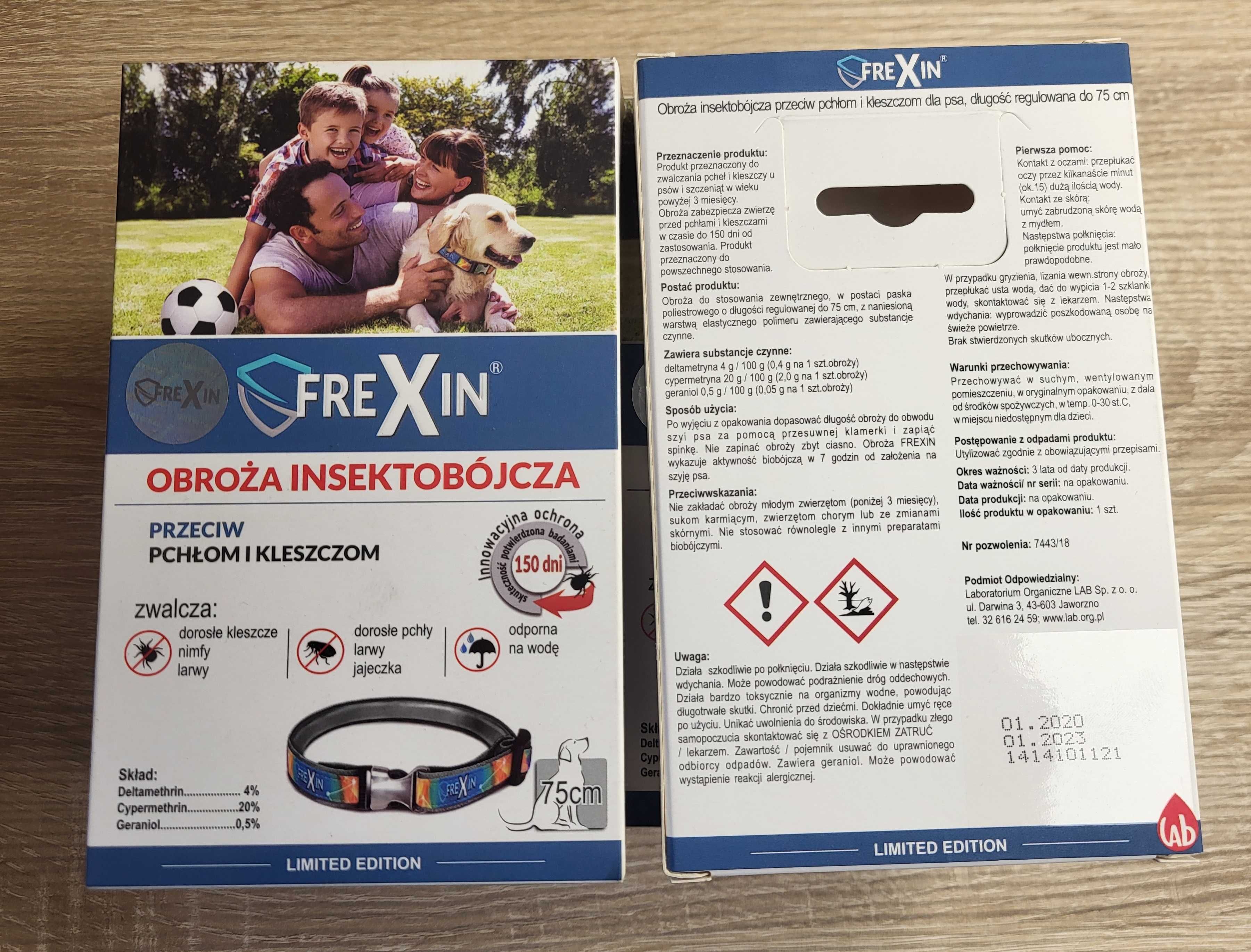 Frexin obroża INSEKTOBUJCZA - NOWE cena zax2szt - po terminie ważności