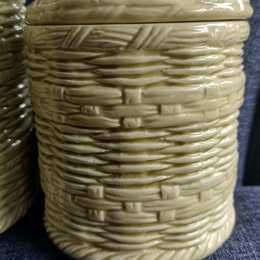 Conjunto de 4 potes de cozinha, cerâmica japonesa
