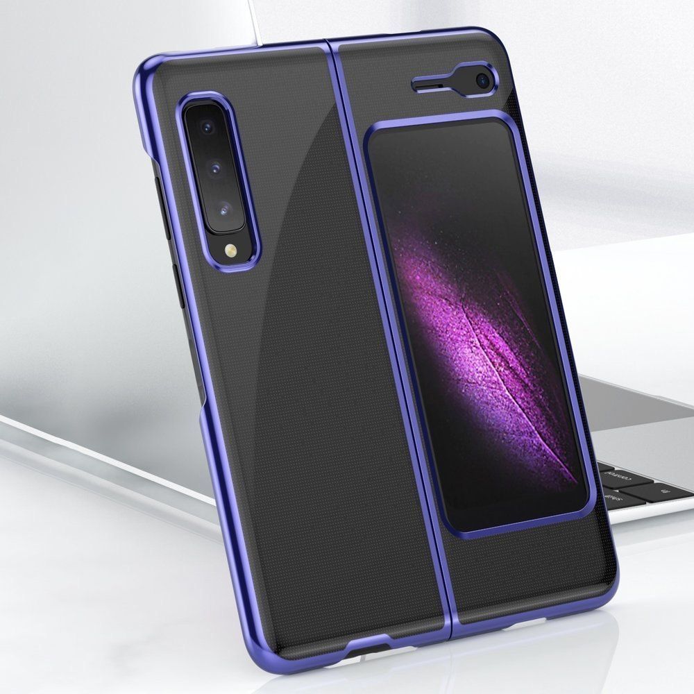 Etui z metaliczną ramką Plating Case do Samsung Galaxy Fold niebieski