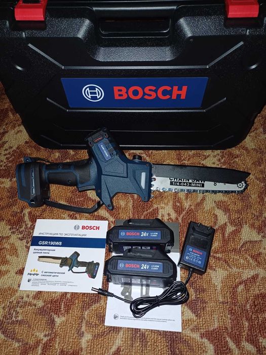 Аккумуляторная мини пила BOSCH GSR190W8 24V, 5Аh  Безщёточная