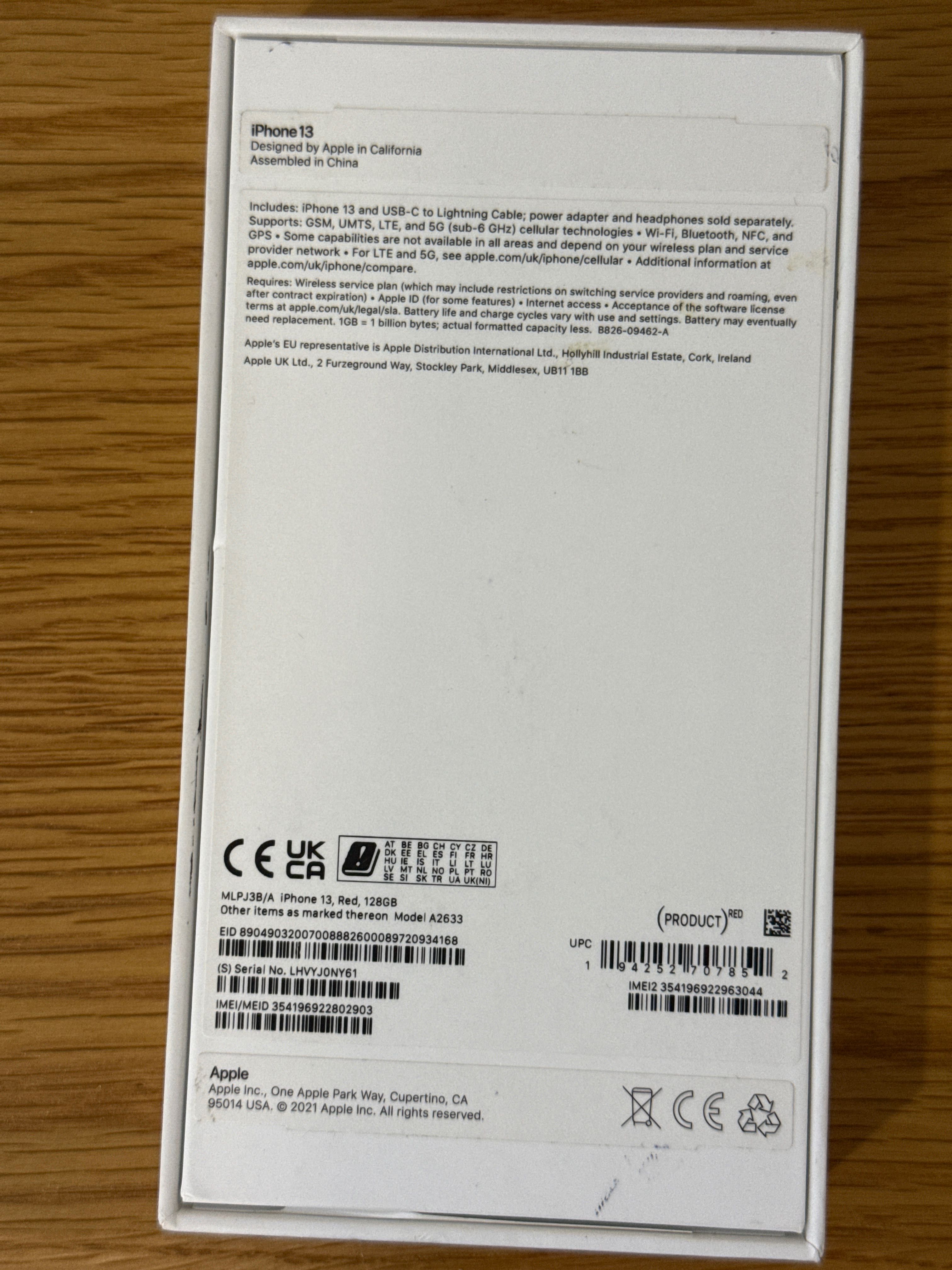 iPhone 13 Red 128Gb