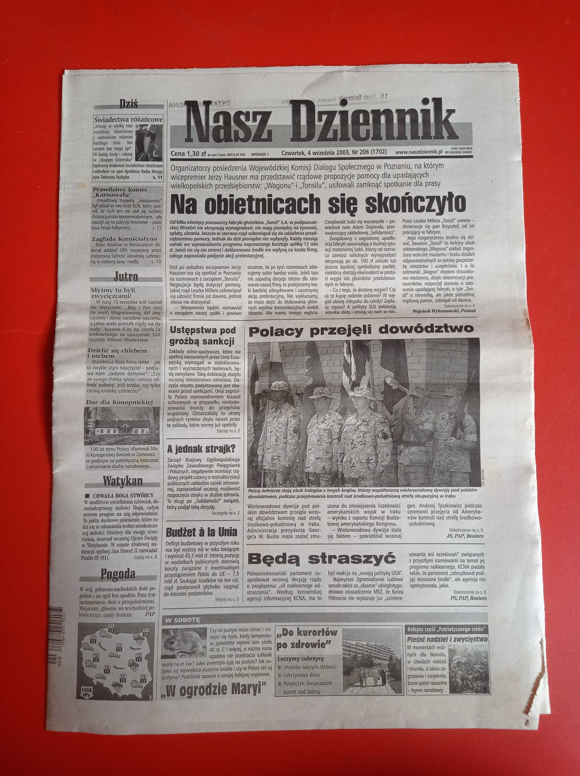 Nasz Dziennik, nr 206/2003, 4 września 2003