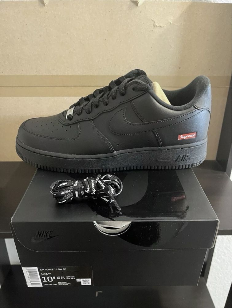 Кросівки Supreme Nike Air Force 1 Low Box Logo Black (Оригінал)