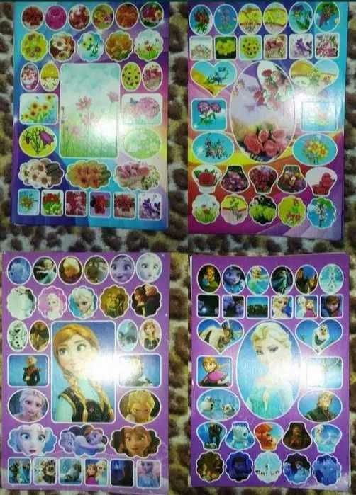 Наліпки паперові смайлы смайлики наклейки тварини транспорт ЛИСТ