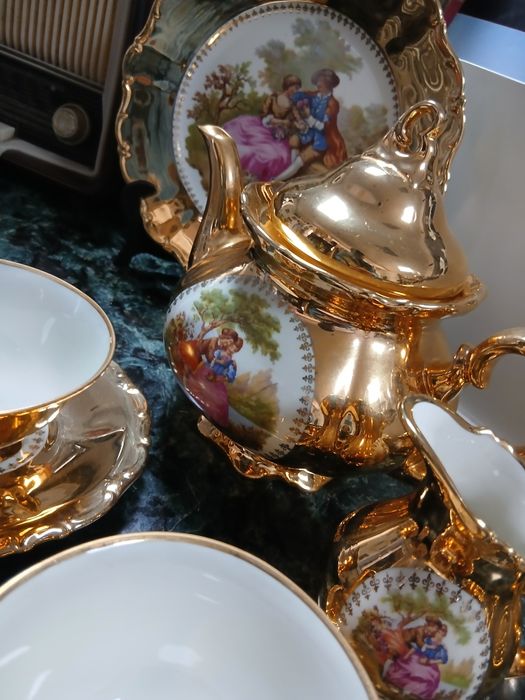 Serviço de chá antigo Rococó
