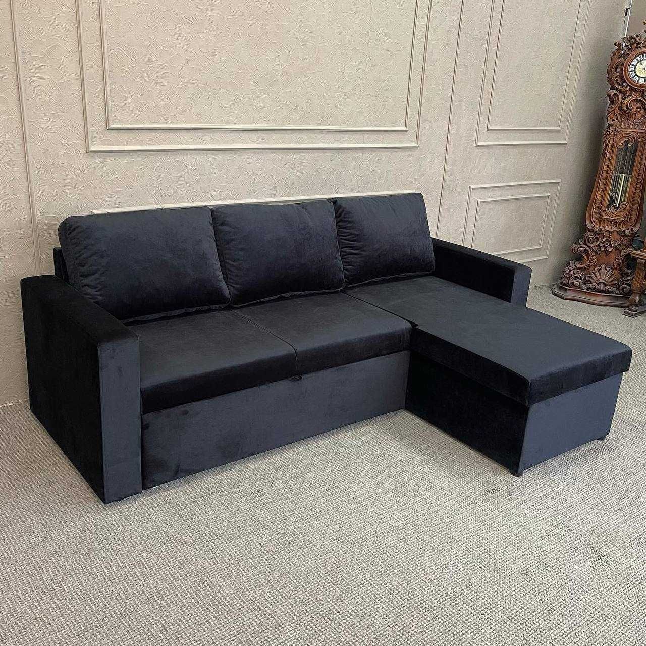 Новий велюровий розкладний диван з нішею