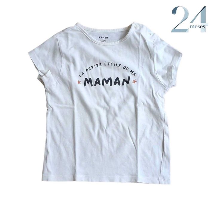 T-shirt Branca Kiabi 24 meses