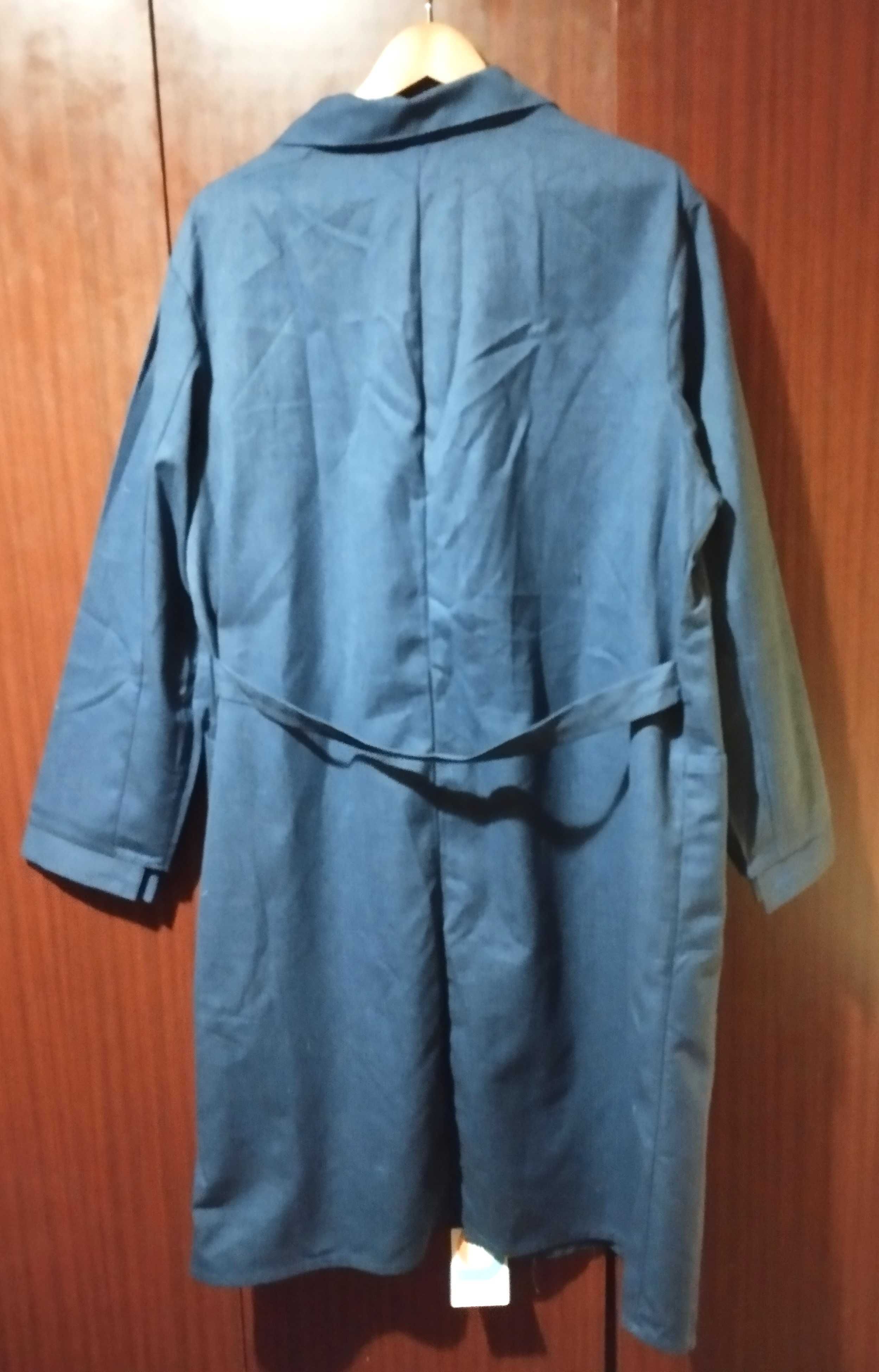 Класичний синій халат прямого силуету (чоловічий)