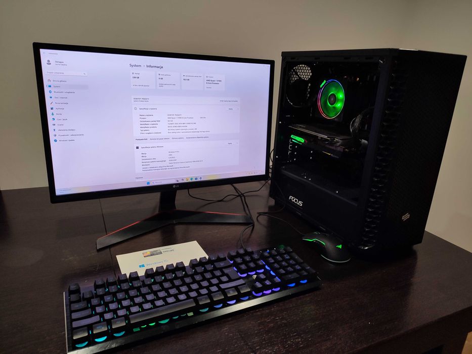 Komputer gamingowy Ryzen 7 + RTX 2060 SUPER + Monitor 24"