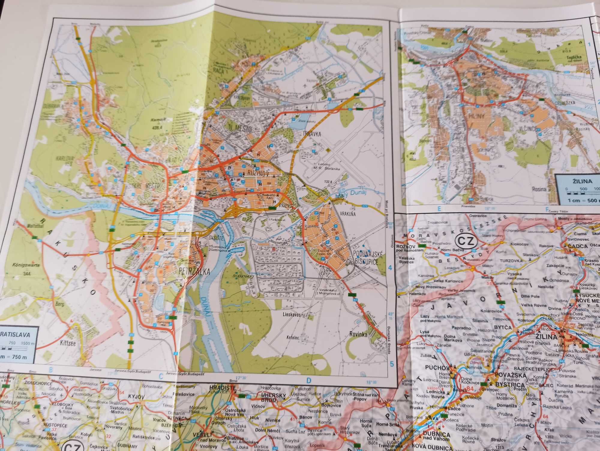 Slovenska Republika Słowacja Republika Słowacka mapa samochodowa