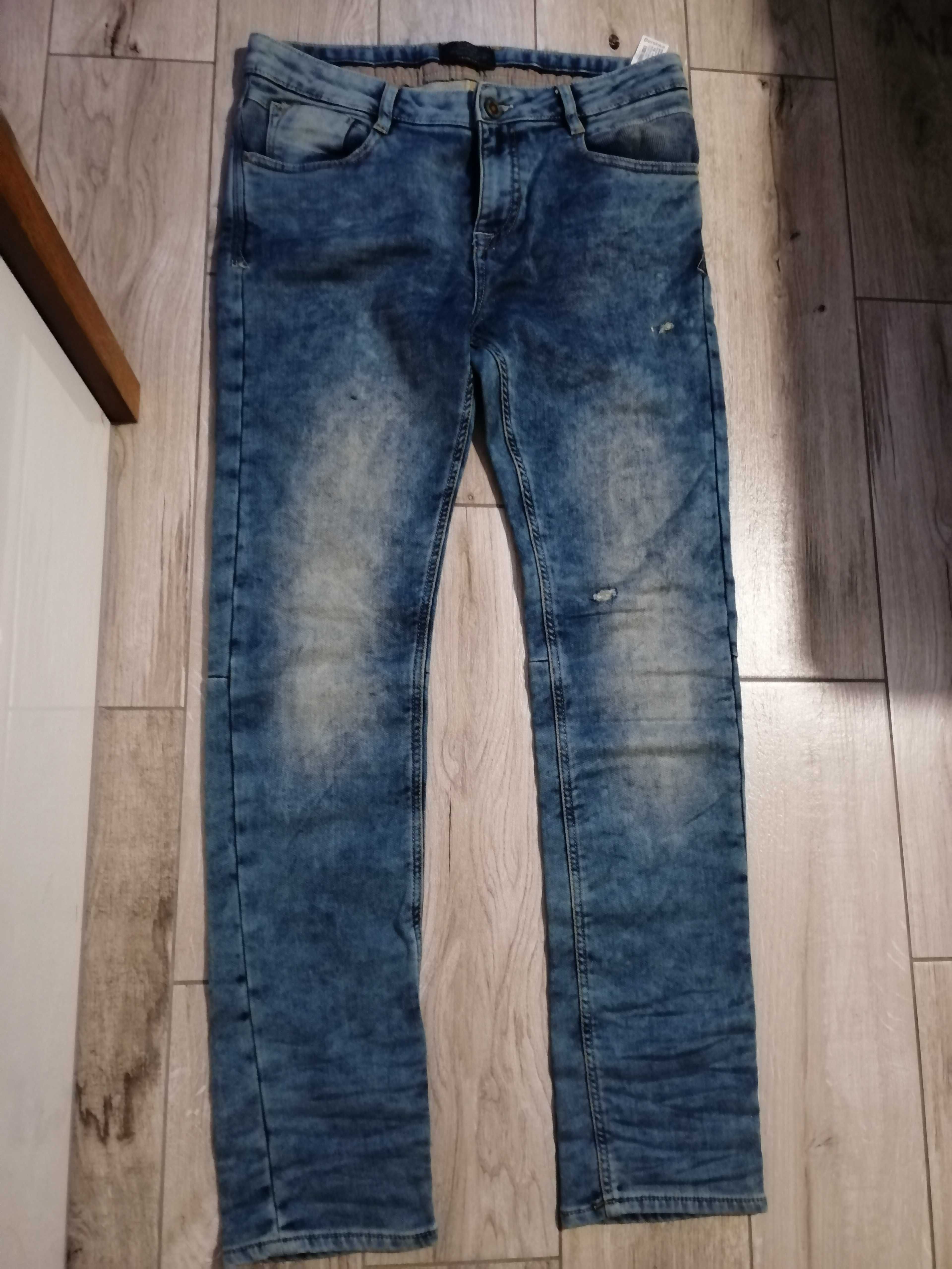 Spodnie męskie jeansy bershka slim fit 42