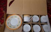 Porcelanowy Komplet Filiżanki i Spodki Nowy