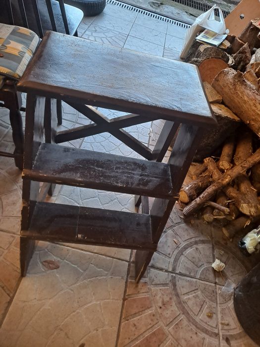 Stary Drewniany stołek,drabinka