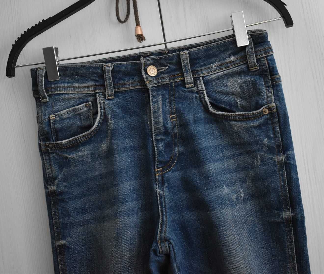 Spodnie dżinsowe XXS 32 zwężane skinny dziury Zara dżinsy jeansowe