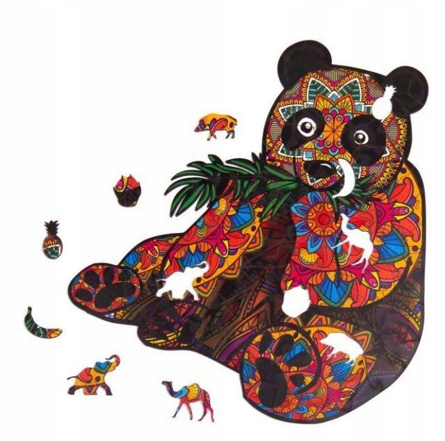 Puzzle drewniane układanka kung fu panda miś kolor