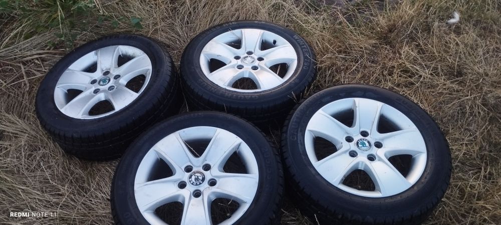 Продам комплект с резиной диски на skoda octavia a5 112.5