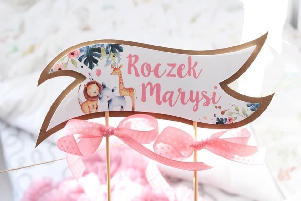 Zaproszenia dekoracje urodzinowe na urodziny roczek safari
