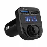 Transmiter samochodowy BLUETOOTH FM MP3 2xUSB, Voltomierz