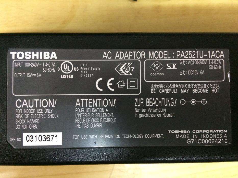 Carregador Toshiba PA2521U-1ACA