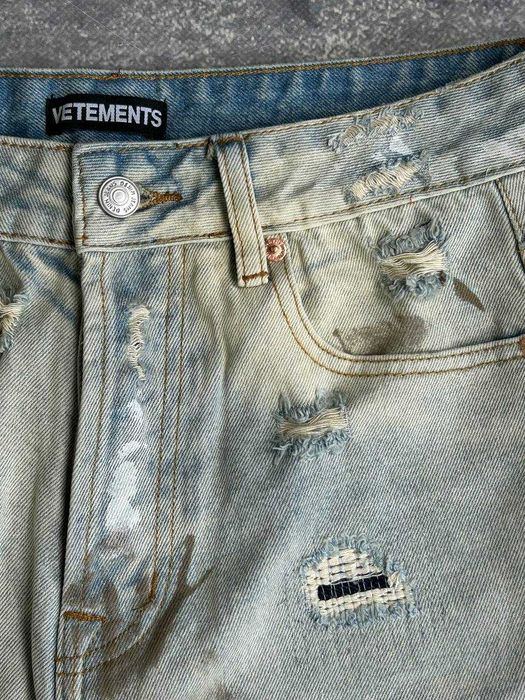Джинси Vetements Cargo faded baggy archive синие джинсы distressed L