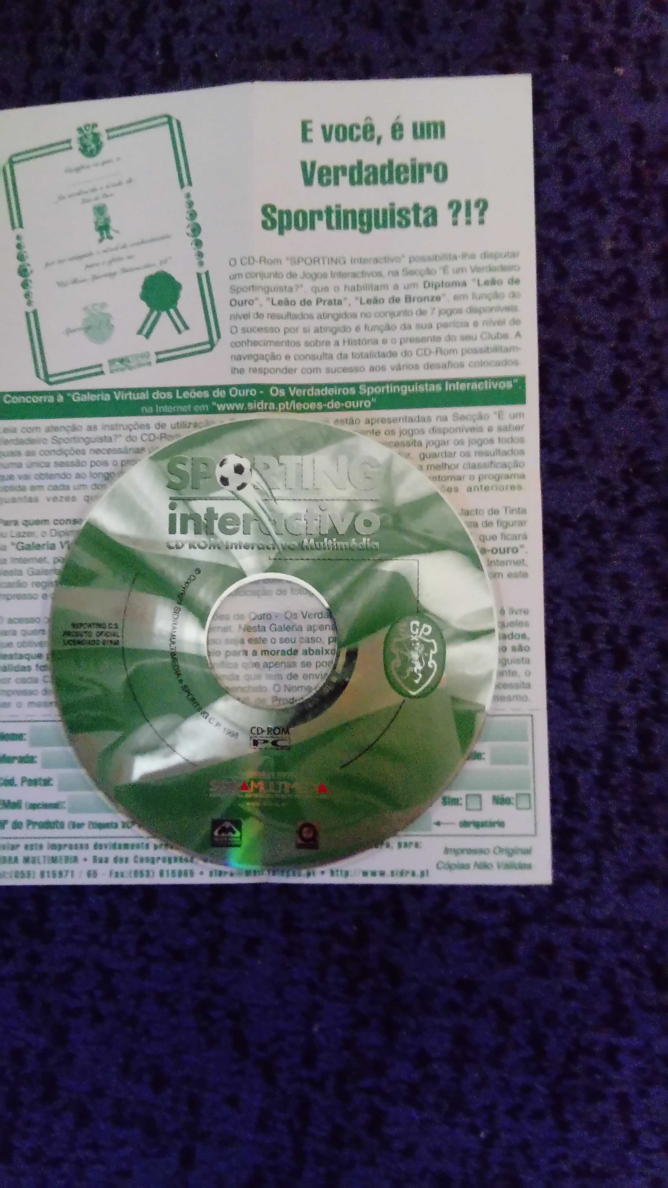 CD interactivo SPORTING (Inclui Diploma Personalizável) (como novo)