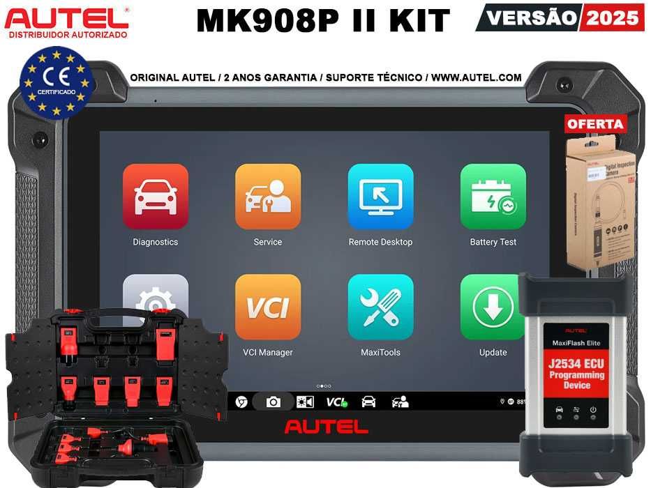 Autel MaxiCOM MK908P II KIT Maq Diagnóstico +Programação Online (NOVO)