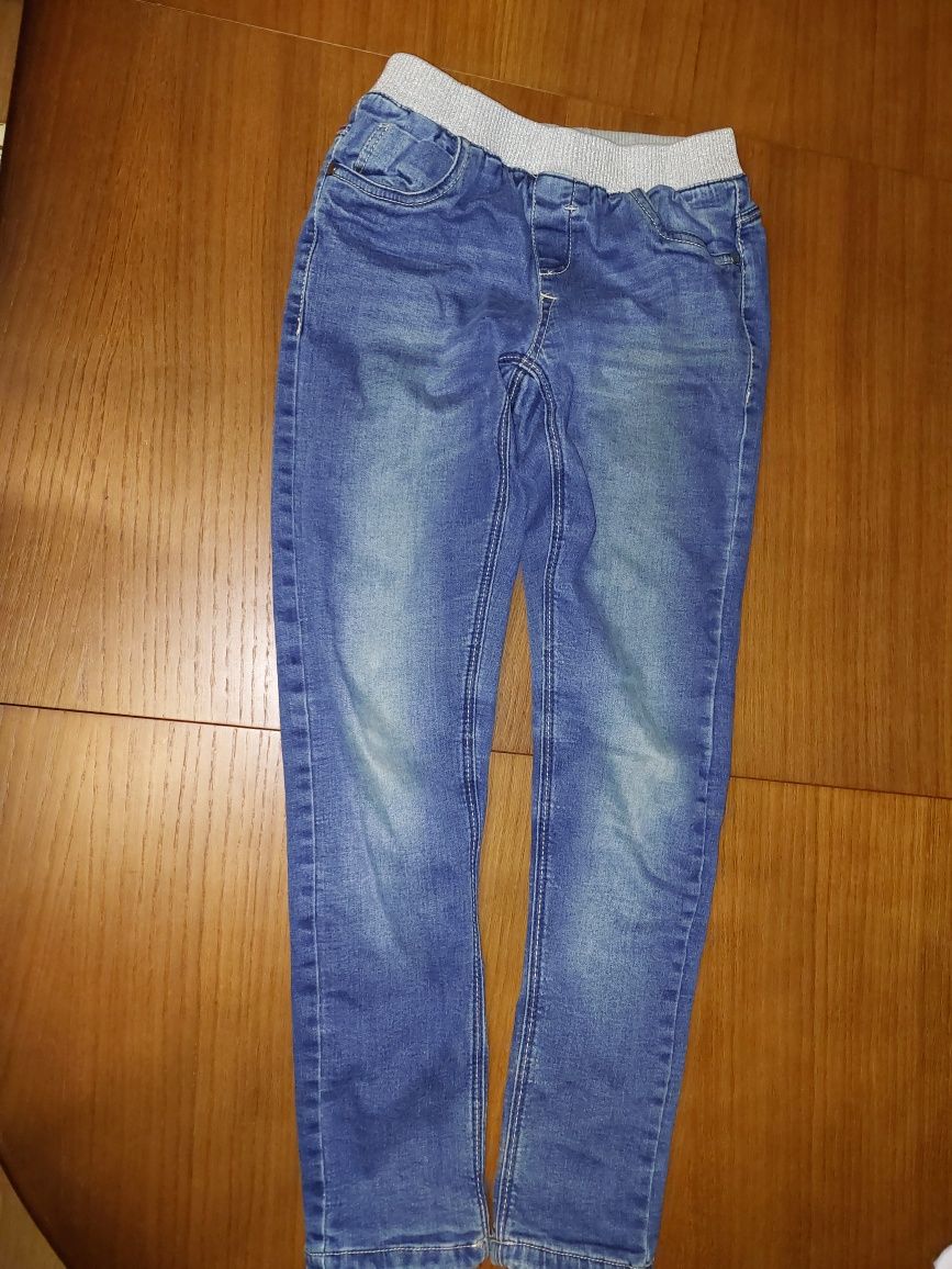 Jeansy ocieplone dzianiną Cool Club r.146  j.nowe